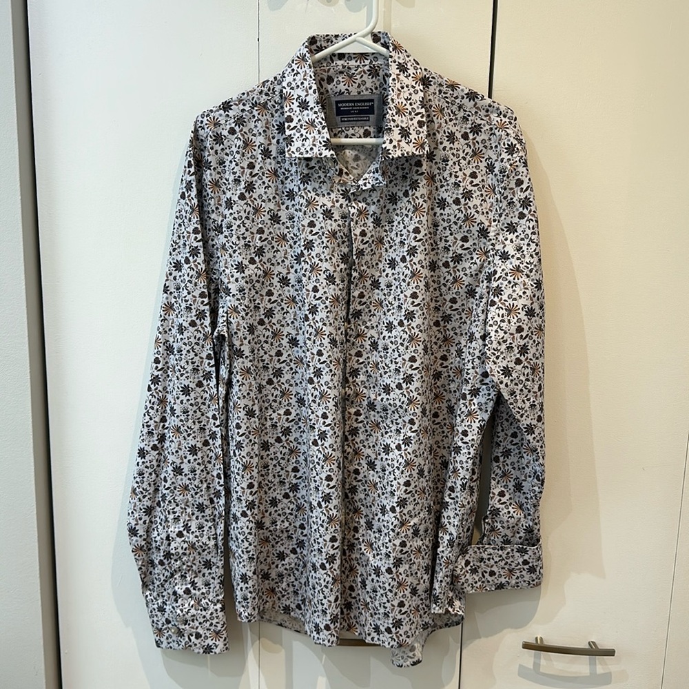 Floral modern fit dress shirt